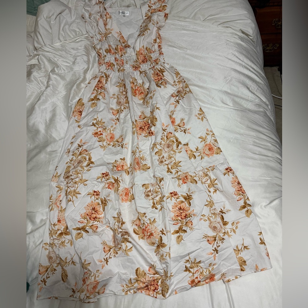 New Everyone Loves the Weekend Nantucket Dress Floral Midi Dress Size M Medium